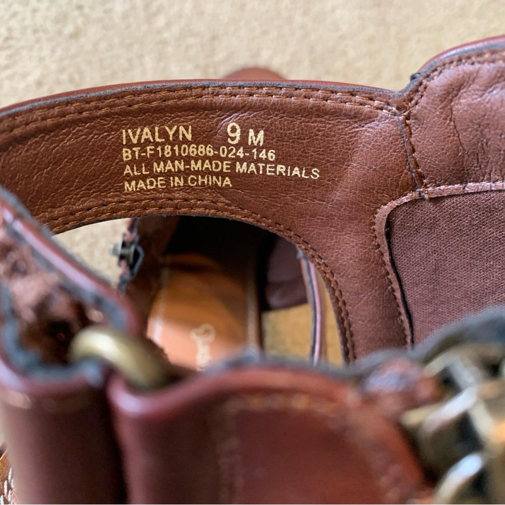 Baretraps Ivalyn Brown Block Heel Open Toe Bootie/Sandal Size 9 M - Picture 10 of 16